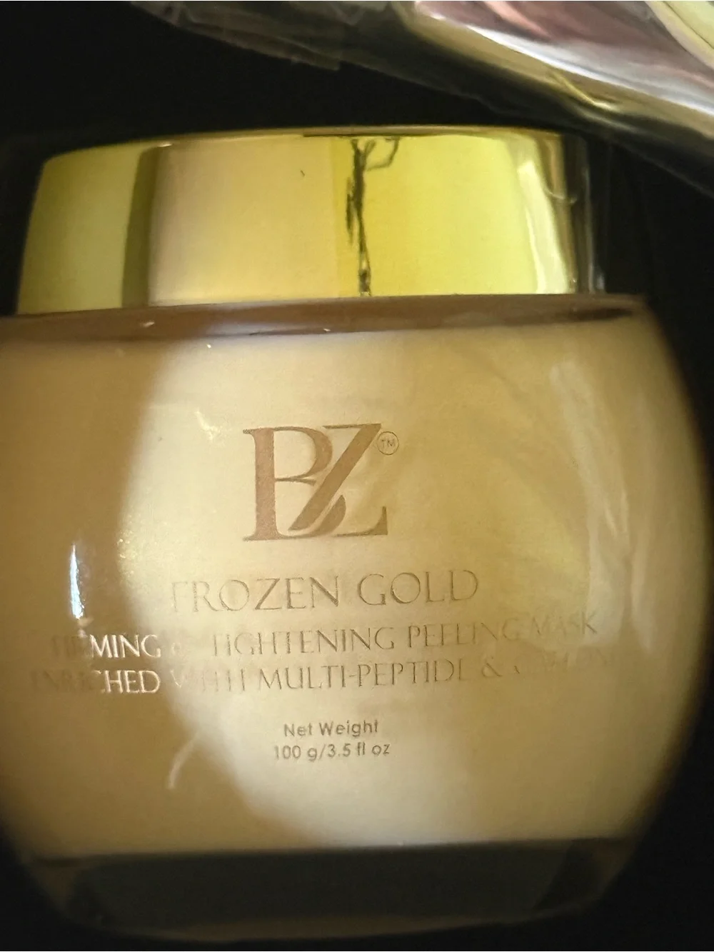 Below Zero Frozen Gold firming and tightening peeling mask, peptide and caffeine